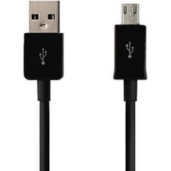 Cable - USB to Micro USB - long Micro USB plug 8mm BLACK 80 cm