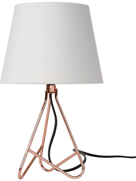 Lucide 47500/81/17 Πορτατίφ E14 Λευκό Bronze Φ17xΥ30cm