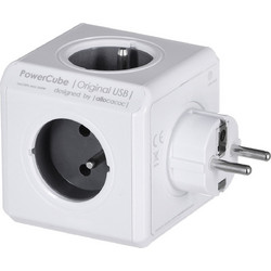 Πολύπριζο 4 Θέσεων & 2 Usb Γκρι