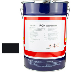 Hydroton Iron Alkyd Finish Βερνικόχρωμα Μετάλλου Μαύρο Ral-9005 Ματ 20lt