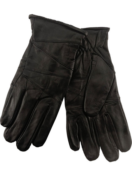 Μαύρα δερμάτινα γυναικεία γάντια με zig zag ραφές...