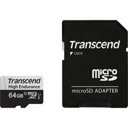 Transcend High Endurance microSDXC 64GB Class 10 U1 UHS-I + Adapter