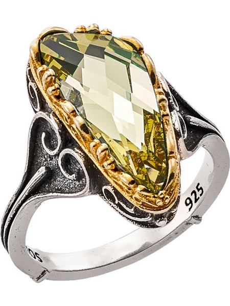 Δαχτυλίδι Anastasios Creations ασήμι 925 με κίτρινη Swarovski No.55 FD538