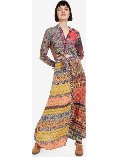 Desigual Felicity Μακριά Φούστα Υφασμάτινη Ψηλόμεση Κλος 19SWFW05