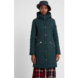 Desigual Leicester Γυναικείο Μπουφάν Χειμωνιάτικο Puffer Μακρύ Πετρόλ 19WWEWC4-4116
