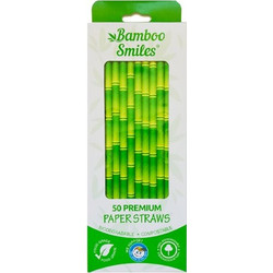 Καλαμάκια Χάρτινα Bamboo Smiles - 50τμχ