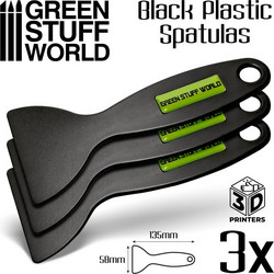 3Χ Black Plastic Spatulas for 3D printer - Μαύρες Πλαστικές Σπάτουλες για 3D εκτυπωτή (3τεμ.)