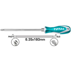 Κατσαβίδι Μαγνητικό Διπλό PH2 + SL6.3 x 160 Total (THT250206)