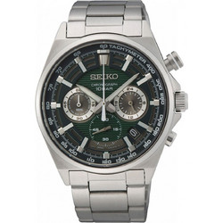 Seiko Ανδρικό Ρολόι Χρονογράφος με Ασημί Μεταλλικό Μπρασελέ SSB405P1