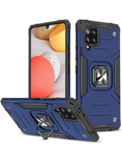 Wozinsky Ring Armor Kickstand Back Cover Blue (Samsung Galaxy A42)