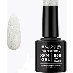 Elixir Semigel 858 Multi Silver Ημιμόνιμο Βερνίκι Νυχιών 8ml