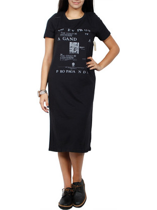 Obey Midi Καλοκαιρινό Καθημερινό Φόρεμα Μαύρο 406360899