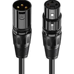 CABLETIME καλώδιο μικροφώνου XLR AV350, 3P, M/F, 24AWG, 20m, μαύρο