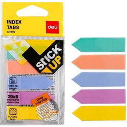 DELI Σελιδοδείκτες Film Βέλος 5 Παστέλ Χρώματα PP 11x43mm 5x20 sheets A11902