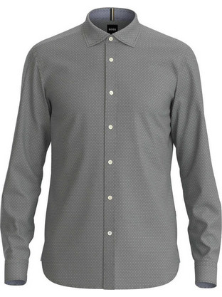 Hugo Boss Ανδρικό Πουκάμισο Μακρυμάνικο Rey17 Dark Grey
