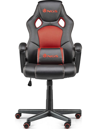 NGS Wasp Red Καρέκλα Gaming Δερματίνης με Ρυθμιζόμενα Μπράτσα Μαύρη Κόκκινη