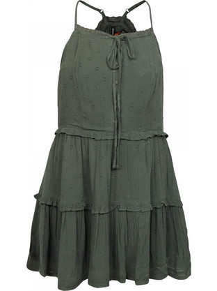 Superdry Ovin Mini Καλοκαιρινό Καθημερινό Φόρεμα Χακί W8011045A-THY