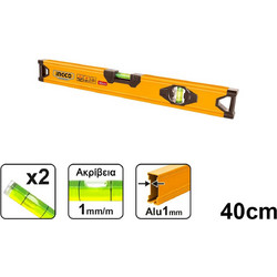 Αλφάδι Ingco (HSL58040) - οριζόντια και κάθετη μέτρηση - 40cm HSL58040