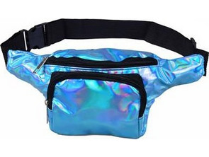 Holographic Blue Bumbag Front Pocket