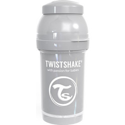 Twistshake Πλαστικό Μπιμπερό με Θηλή Σιλικόνης κατά των Κολικών 0m+ Pastel Grey 180ml