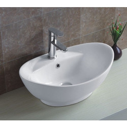Inter Ceramic 807 Επικαθήμενος Νιπτήρας Μπάνιου Οβάλ Πορσελάνης 59x39x21cm Λευκός 4301011040014