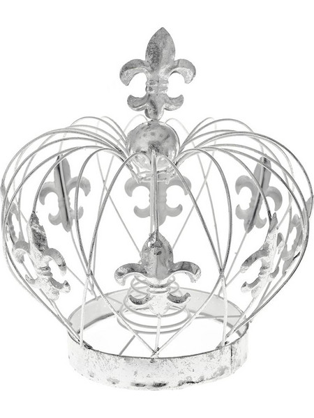 Μεταλλική κορώνα κορυφή δέντρου σε ασημί απόχρωση 24x24x24 εκ
