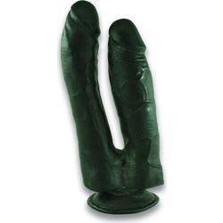 Kinksters Grant Διπλό Dildo με Βεντούζα 18.5cm Μαύρο