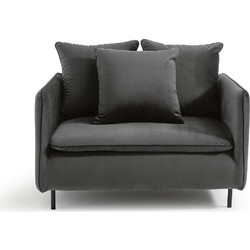 La Redoute Πολυθρόνα Βελούδινη Ανθρακί Ivete 3614853634908