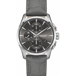 Hamilton Jazzmaster Ανδρικό Ρολόι Χρονογράφος Αυτόματο με Γκρι Δερμάτινο Λουράκι H32586881