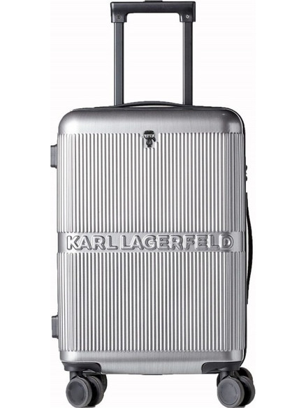 Karl Lagerfeld 210M3022-A290 Βαλίτσα Καμπίνας 51x37x22cm με 4 Ρόδες Ασημί