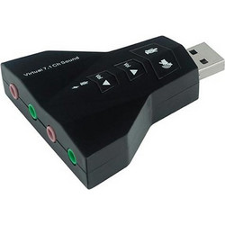 Εξωτερική Κάρτα Ήχου με USB Virtual 7.1 με Διπλές Εισόδους και Εξόδους Ήχου, σε Μαύρο χρώμα - Aria Trade