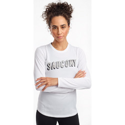 Saucony Stopwatch Long Sleeve Γυναικείο Αθλητικό T-Shirt Λευκό SAW800272-WHSC