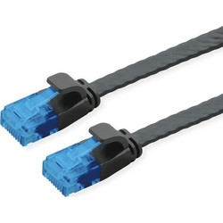 Value Flat U/UTP Cat.6a Καλώδιο Δικτύου Ethernet 0.5m Black
