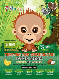 Montagne Jeunesse 7th Heaven Timtom The Orangutan Face Banana & Coconut Κρεμώδης Μάσκα Προσώπου για Ενυδάτωση 1τμχ