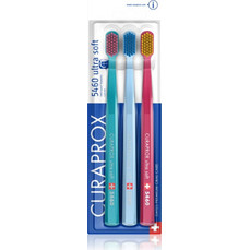 Curaprox CS 5460 Ultra Soft Οδοντόβουρτσες 3τμχ Τιρκουάζ Γαλάζια Κόκκινη