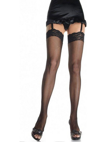 LEG AVENUE - SMALL NET STOCKINGS WITH LACE MODEL 1