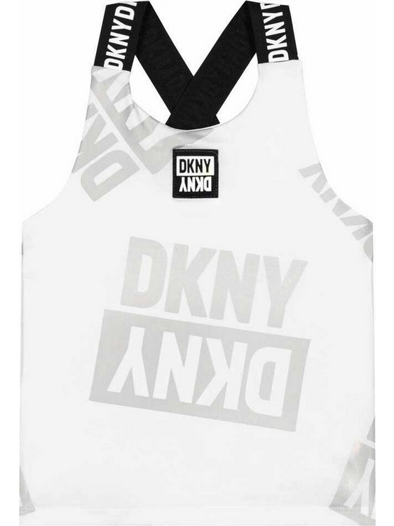 DKNY Παιδικό T-Shirt Αμάνικο Λευκό D35S71-111