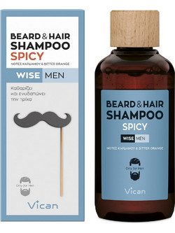 Vican Wise Men Beard & Hair Spicy Σαμπουάν για Γένια 200ml