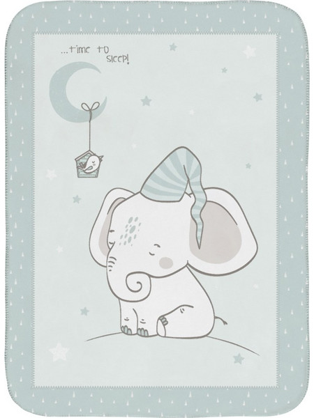 KikkaBoo Elephant Time Κουβέρτα Κούνιας Fleece 110x140 Γαλάζια