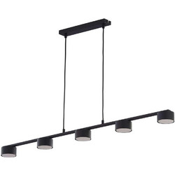 TK Lighting Dallas Κρεμαστό Φωτιστικό Οροφής Ράγα Πολύφωτο Μαύρο 6246
