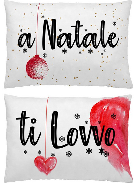 Μαξιλαροθήκες a Natale ti Lovvo 100% βαμβάκι 2 τεμ. 50x80 εκ