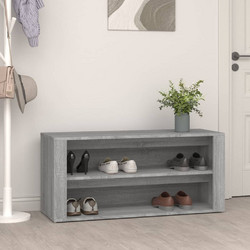 vidaXL Παπουτσοθήκη Σκαμπό Ξύλινη Γκρι Μ100xΠ35xΥ45cm 816910