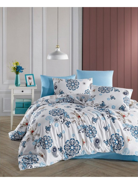 MC DECOR ΠΑΠΛΩΜΑ ΥΠΕΡΔΙΠΛΟ ΣΕΤ 3 ΤΜΧ. 230X250 CM OLEZKA BLUE - MC DECOR MCL.KPY.OLEZKA BLUE