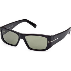 Tom Ford TF986 01N Γυαλιά Ηλίου Ορθογώνια Κοκάλινα Μαύρα με Μαύρο Polarized Φακό