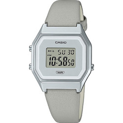 Casio Vintage Ψηφιακό Γυναικείο Ρολόι Χρονογράφος με Γκρι Δερμάτινο Λουράκι LA-680WEL-8EF