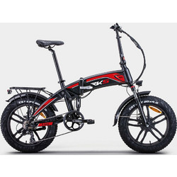RKS RD5 Σπαστό Ηλεκτρικό Ποδήλατο Πόλης 20" 250W με 7 Ταχύτητες και Δισκόφρενα Μαύρο Κόκκινο
