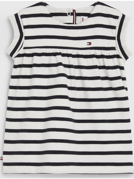 TOMMY HILFIGER Baby Striped Short Sleeve Dress - Desert Sky/Stripe
