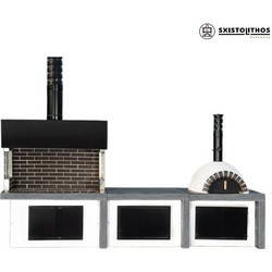 Sxistolithos 03100 Χτιστή Ψησταριά με Φούρνο και Πάγκο 385cm