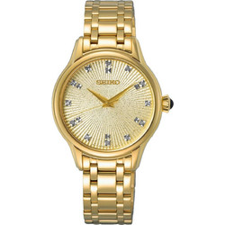 Seiko Γυναικείο Ρολόι με Χρυσό Μεταλλικό Μπρασελέ SRZ552P1