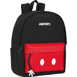 Safta Disney Mickey Mood Σχολική Τσάντα Πλάτης Γυμνασίου - Λυκείου Μαύρη Κόκκινη 612349902